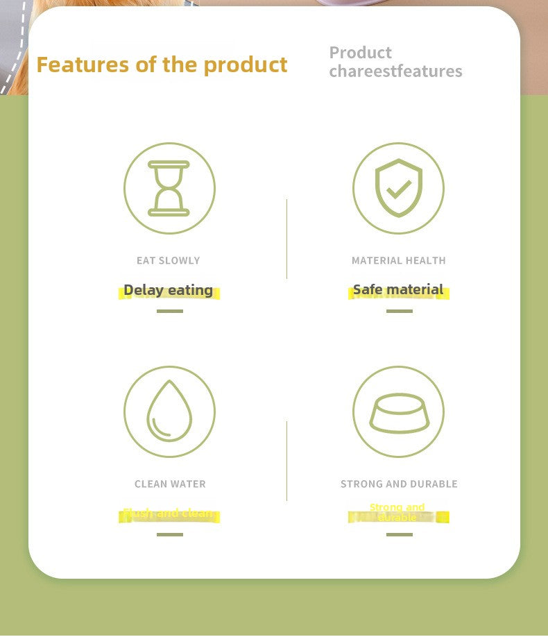 Interactive Puzzle Feeder Bowl Large Size Slow Feed Dog Bowl Anti Gulping Choking Cartoon Pizza Design Fun Pet Supplies for Dogs Cats