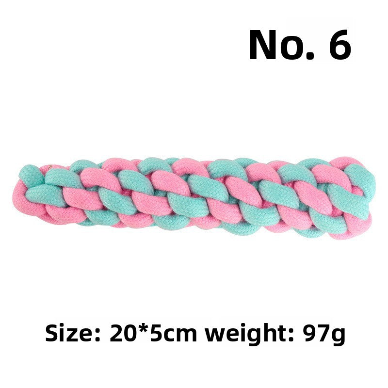 Pink Blue Combination Pet Cotton Rope Knot Toy for Tough Chewing Dogs