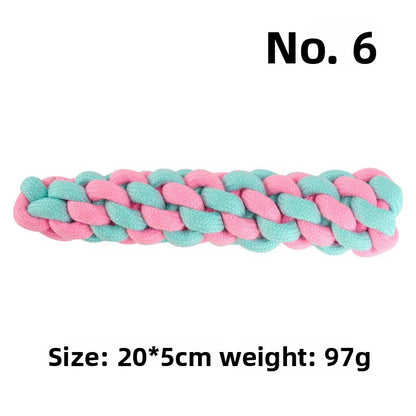 Pink Blue Combination Pet Cotton Rope Knot Toy for Tough Chewing Dogs