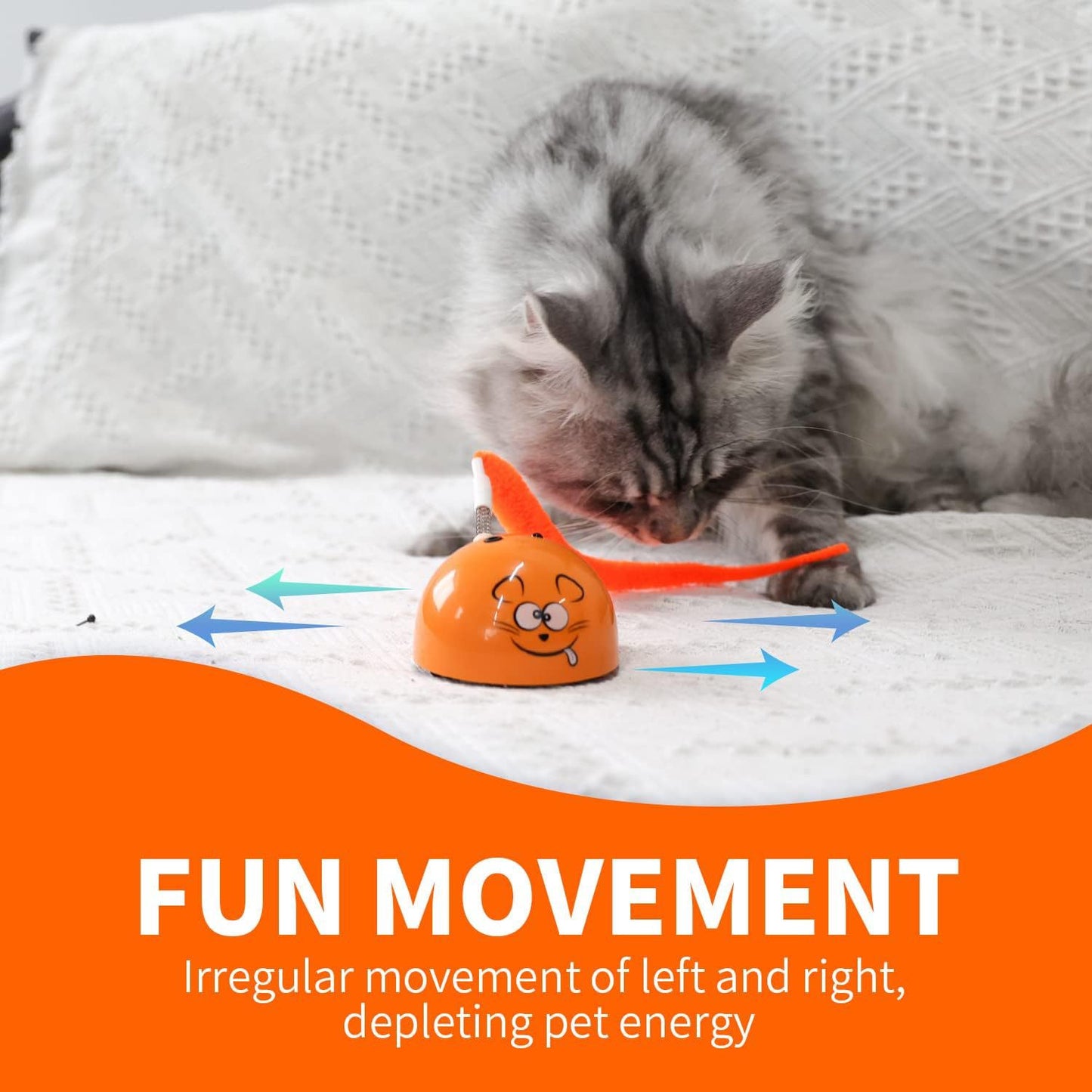 Indoor Electric Self-Entertainment Cat Toy with Glowing Moving Mouse