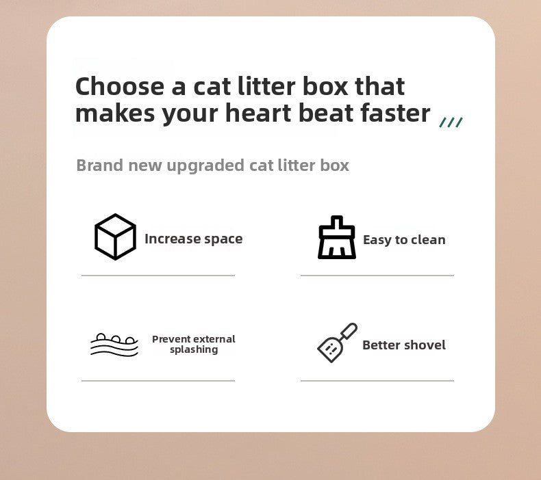 New Foldable Semi-Enclosed Cat Litter Box with Litter Scoop Large Cat Litter Box Cat Toilet