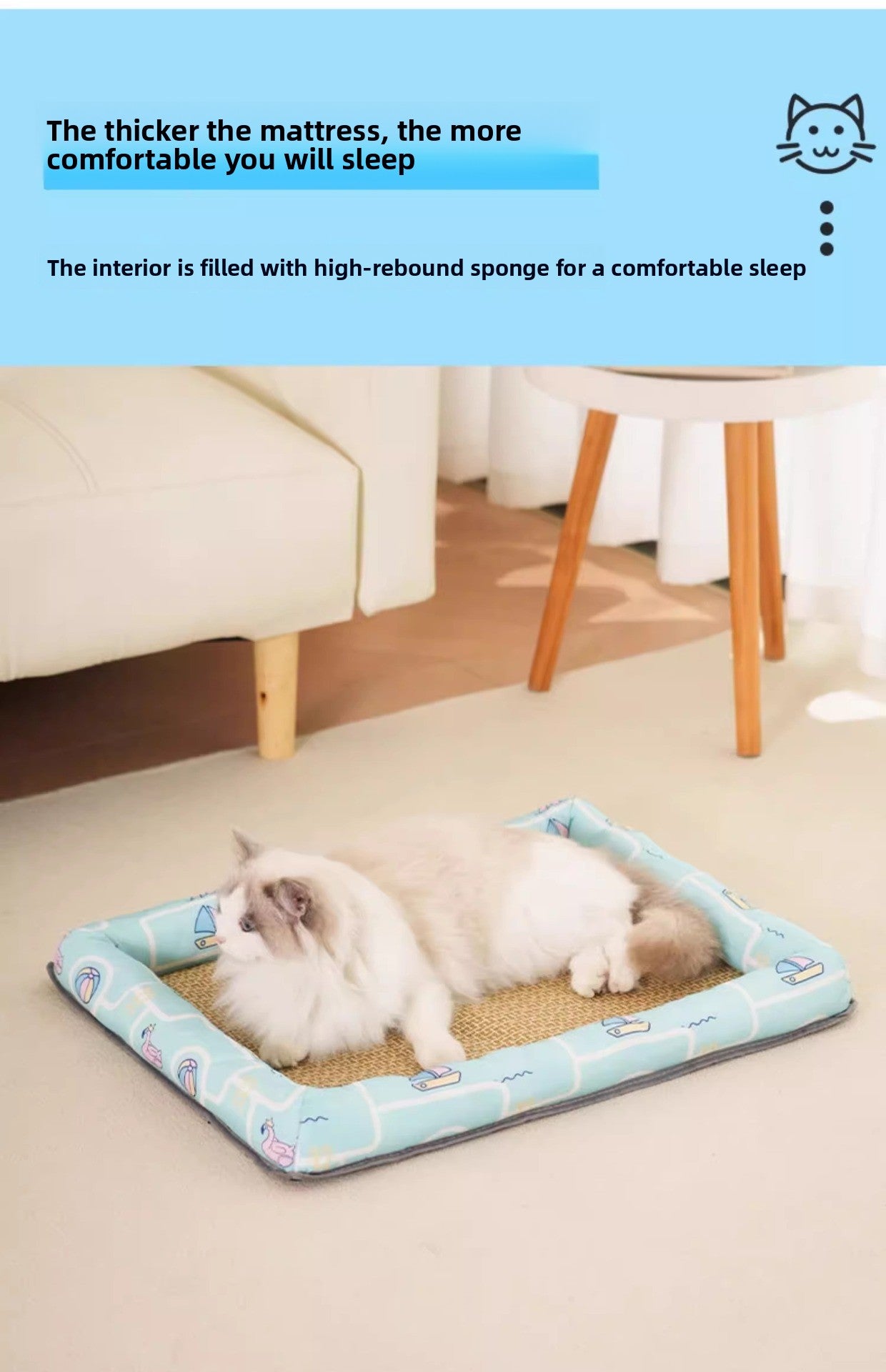 All Season Universal Pet Cooling Mat Bed Cushion for Bichon Dog Cat Summer