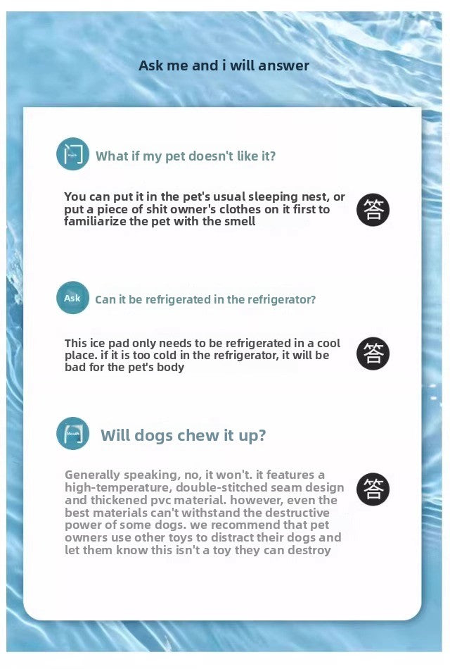 Cat Dog Bed Ice Mat Summer Cooling Sleeping Pad Double Layer