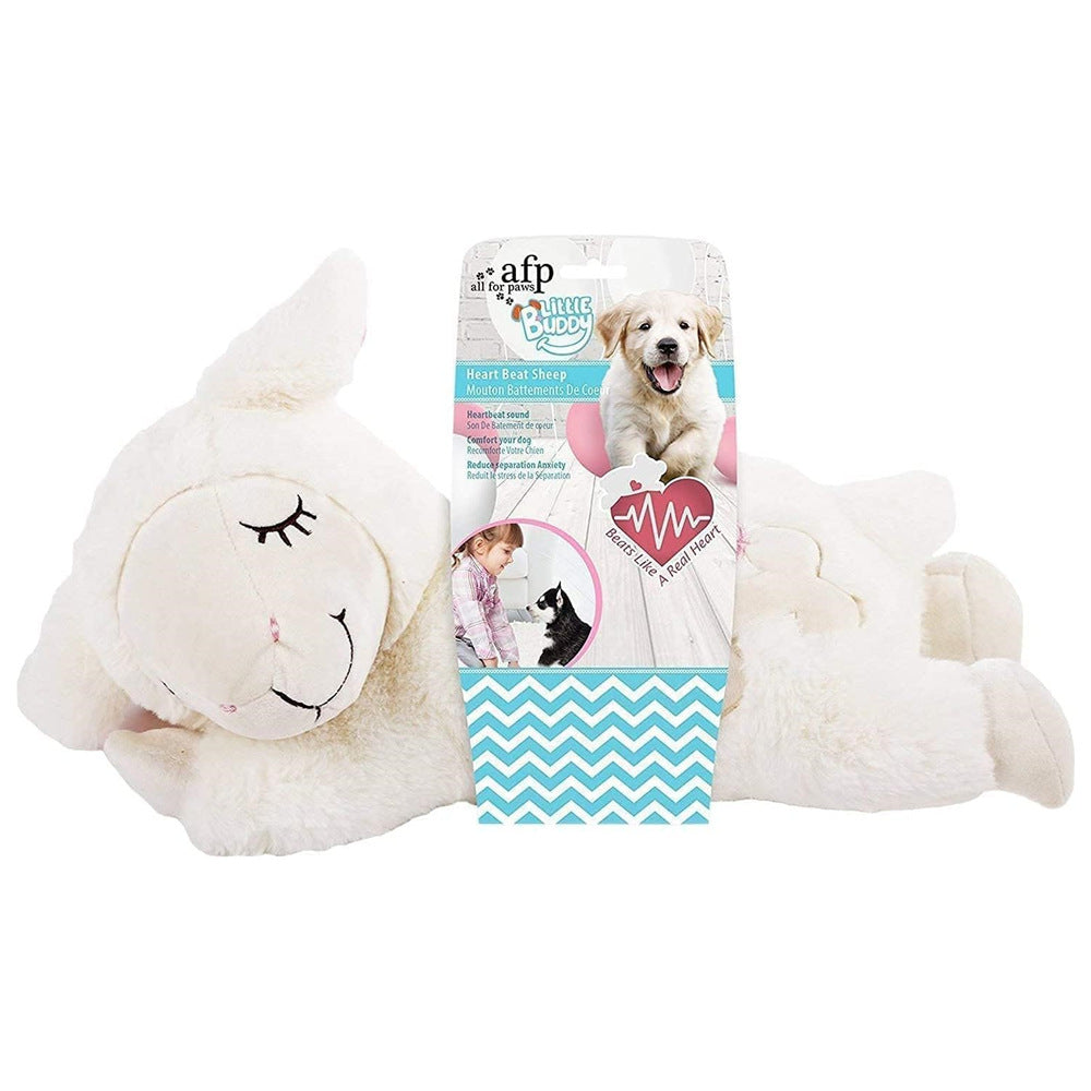 Dog Cat Anti-Anxiety Plush Lamb Pillow Having Simulated Heartbeat Feature