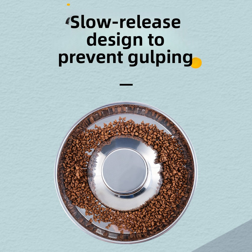 New Stainless Steel Anti-Choke Dog and Cat Slow Feeder Premium Pet Bowl