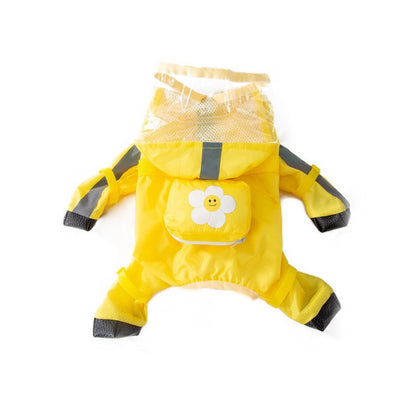Waterproof Pet Raincoat Full Coverage Four Legged Design for Small and Medium Dogs Summer Outdoor Adventure Cartoon Teddy Dog Clothes
