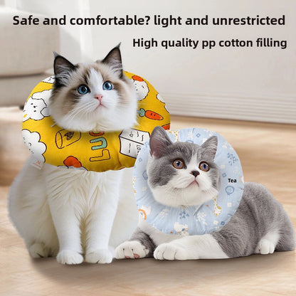 Pet Elizabethan Collar Anti-Bite Anti-Lick Soft Headband Cat Dog Neutering Shame Collar Adjustable Neckband