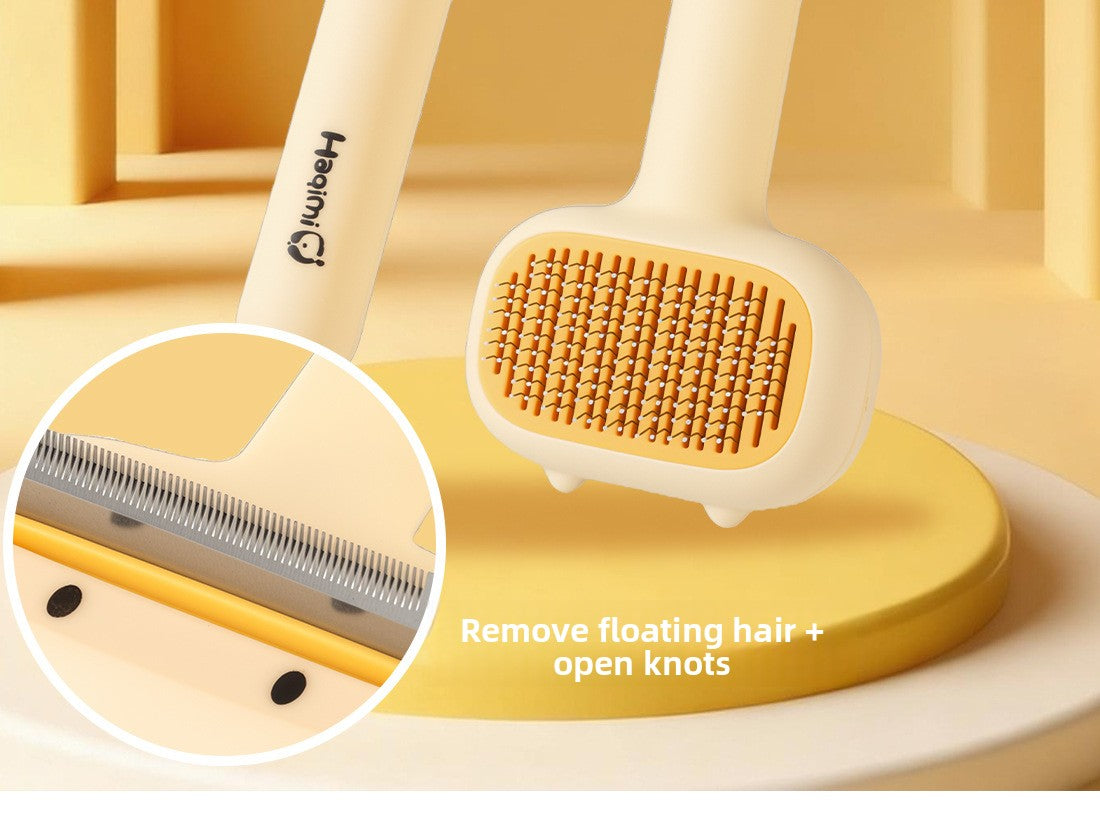 Magic Pet Hair Remover Comb Self Cleaning Cat Brush for Shedding Gentle Detangling and Massage Tool for Cats Dogs to Reduce Loose Fur and Mats