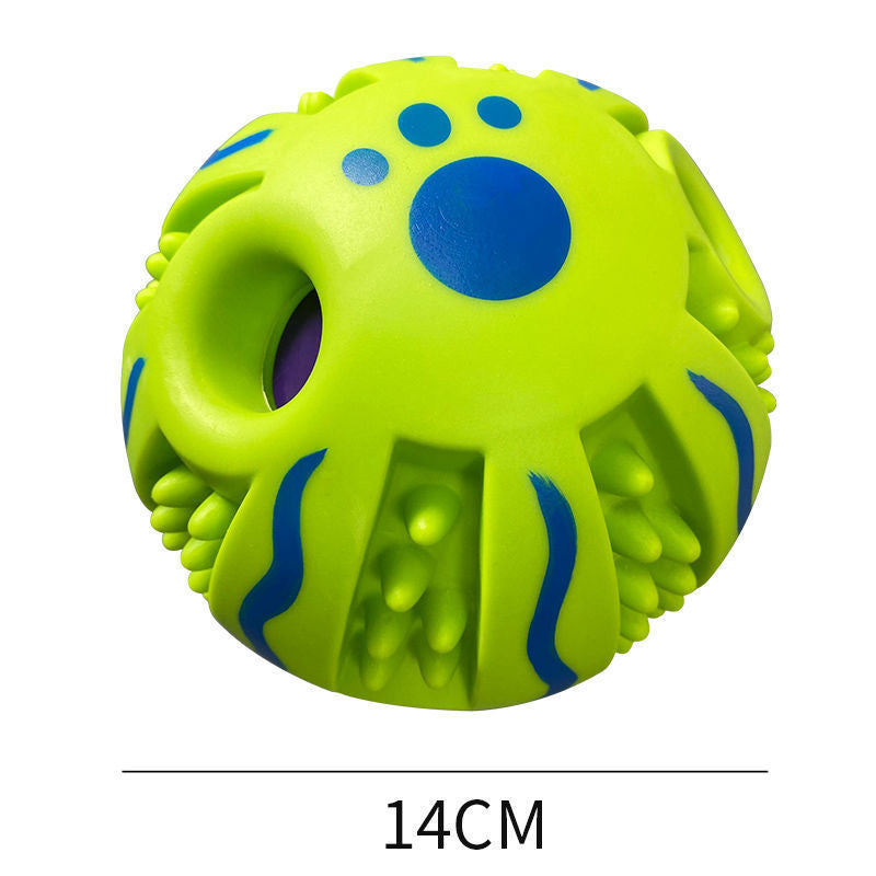 Extremely Durable Indestructible Dog Chew Toy Ball for Aggressive Chewers Interactive Rolling Self Entertainment with Squeaker Sound Golden Retriever German Shepherd