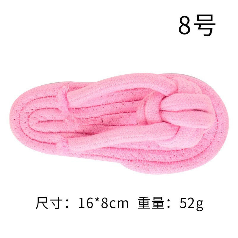 Pink Blue Combination Pet Cotton Rope Knot Toy for Tough Chewing Dogs