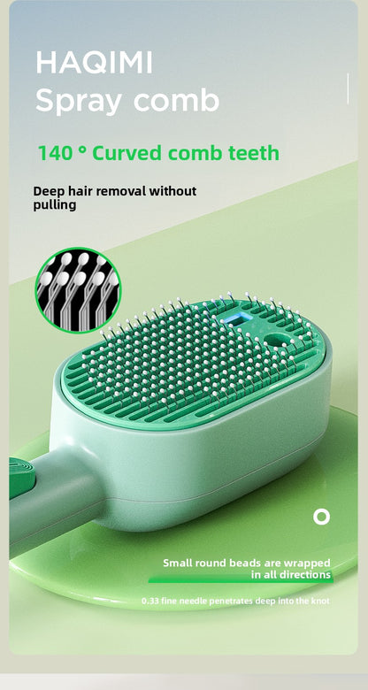 Magic Cat and Dog Hair Brush with Antibacterial Blue Light Spray Professional Pet Grooming Comb for Shedding Control Effectively Removes Loose Undercoat Fur