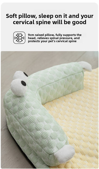 Breathable Cooling Dog Bed for Summer Big Eyed Monster Sofa Mat Small Dog Cat Nest Pet House Washable