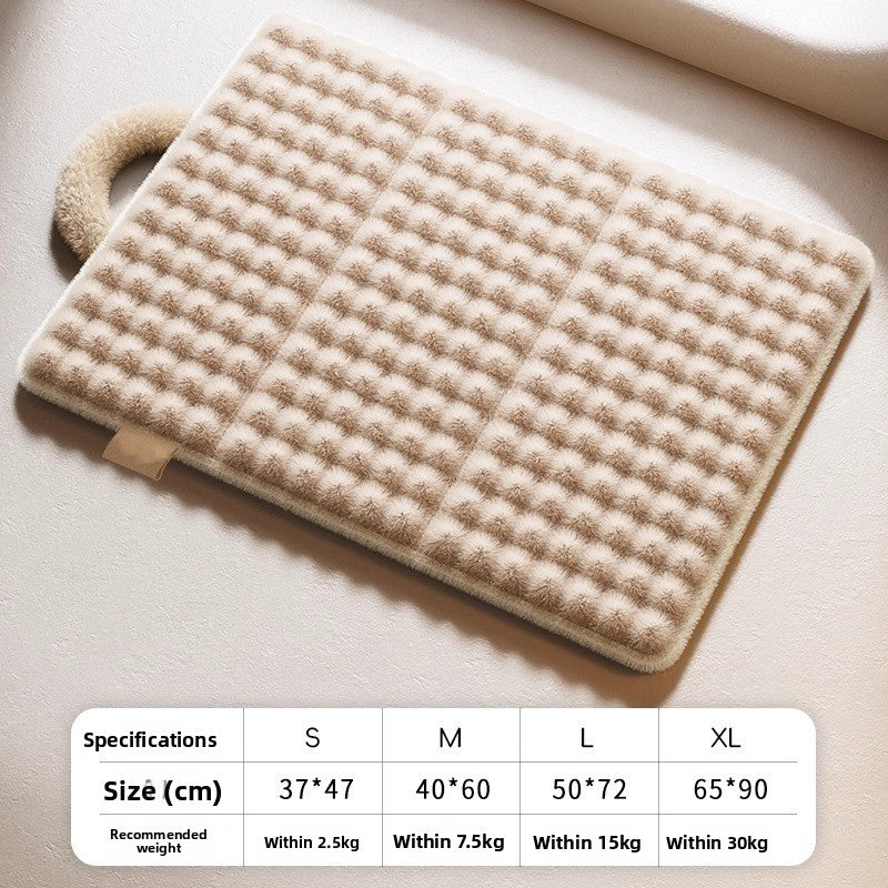 Deluxe Heated Pet Bed for Dogs Cats Warm Plush Mat with Removable Washable Cover All Season Cushion for Puppy Kitten Senior Pets