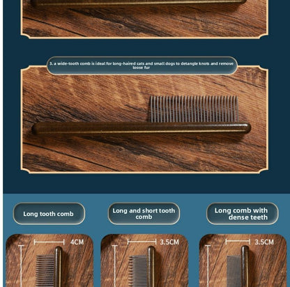 Wooden Pet Shedding Comb for Cats Dogs Removing Loose Hair Grooming Flea