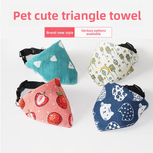 Pet Triangle Scarf Dog Scarf Cat Collar Christmas Small Dog Bib Japanese Style Cute Sweet Style
