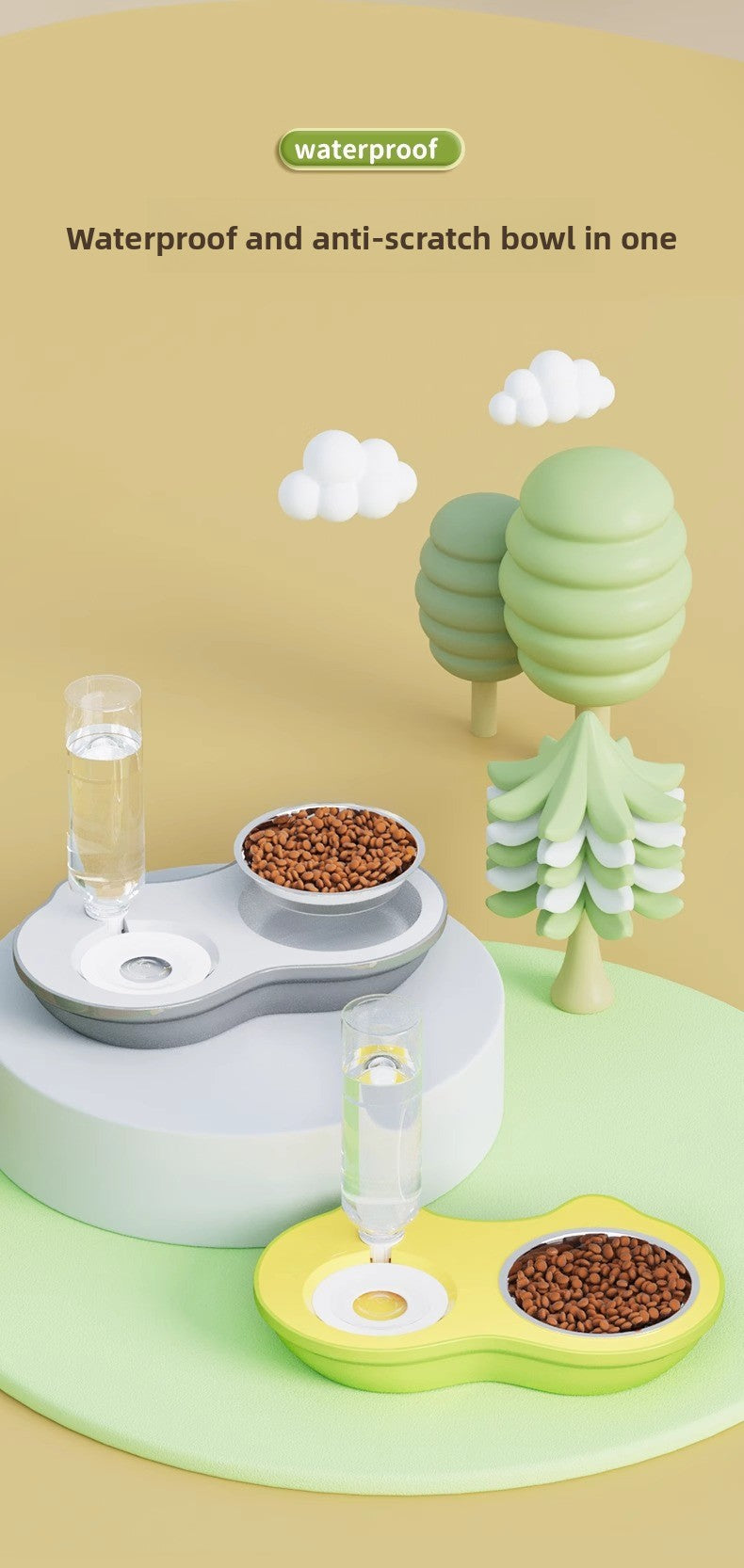 Automatic Drinking Stainless Steel Pet Bowl Double Set for Cats and Dogs