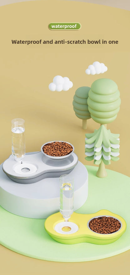 Automatic Drinking Stainless Steel Pet Bowl Double Set for Cats and Dogs