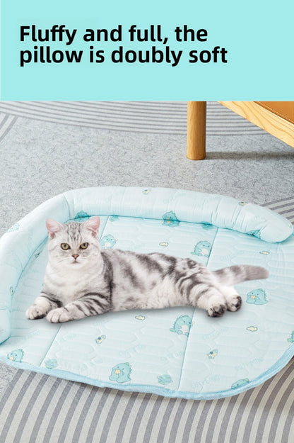 Ice Silk Dog Sleeping Mat Summer Cooling Pet Bed Cat Washable Ice Mat