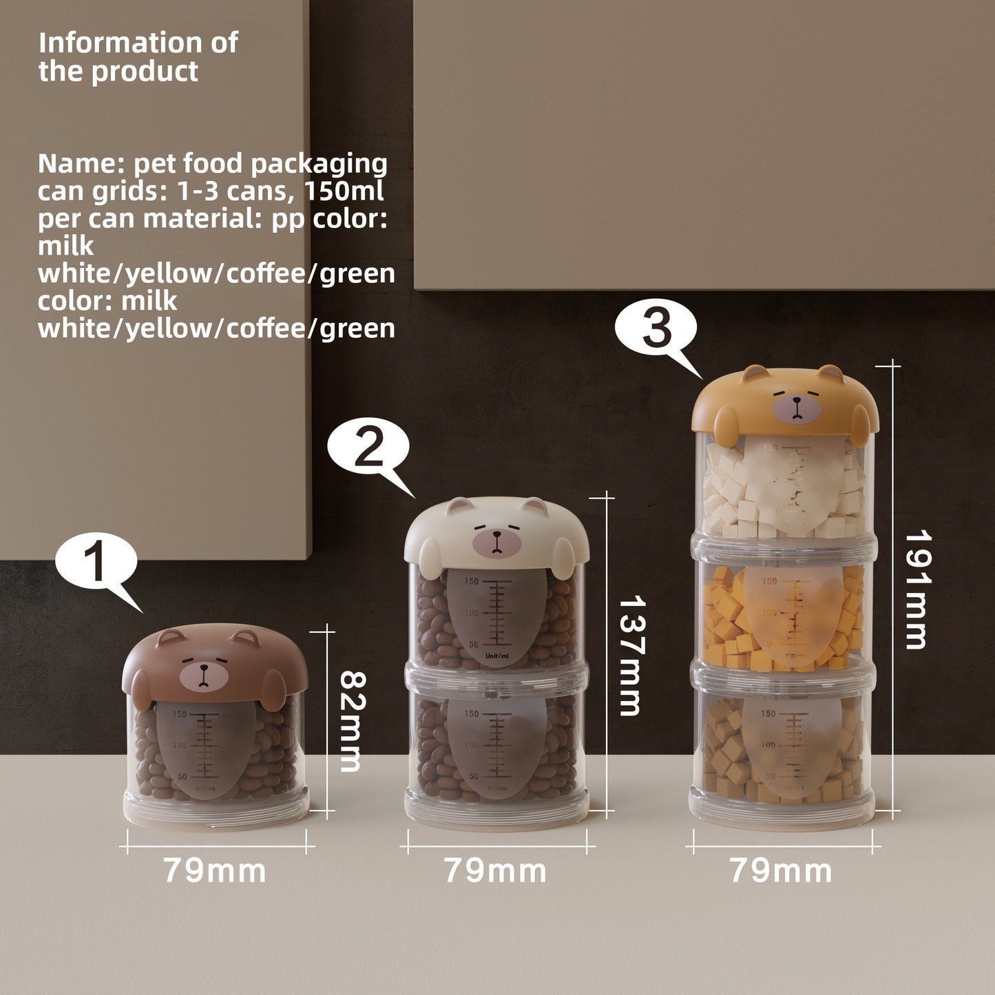 Portable Cat Snack Sealed Box Universal Pet Food Storage Moisture Proof Dispensing Canister