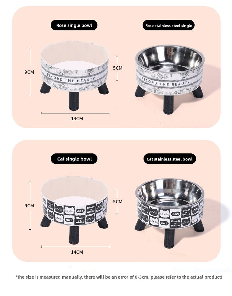 Elevated Anti Spill Cat Bowl Stainless Steel Pet Food and Water Dish with High Stand for Dogs Cats Non Slip Large Capacity Feeding Station