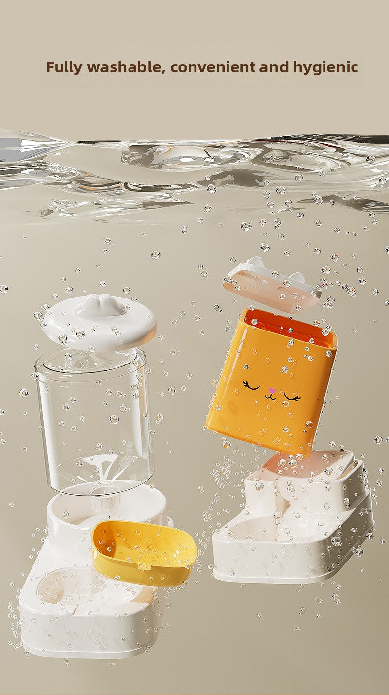 Large Capacity 5L Automatic Pet Feeder and Waterer Combo Adjustable Height Dog Cat Bowl Set with Non Slip Base