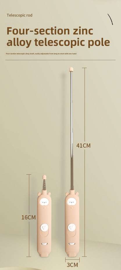 Infrared Laser Cat Teaser Wand with Detachable Feather Bell Interactive Cat Toys for Boredom and Exercise