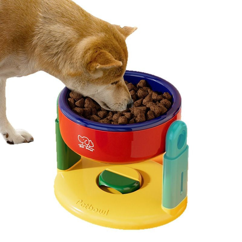 Adjustable Height Dog Food Bowl Elevated Anti Spill Pet Bowl Slanted Stand Feeder for Neck Health Large Medium Small Dogs Cats