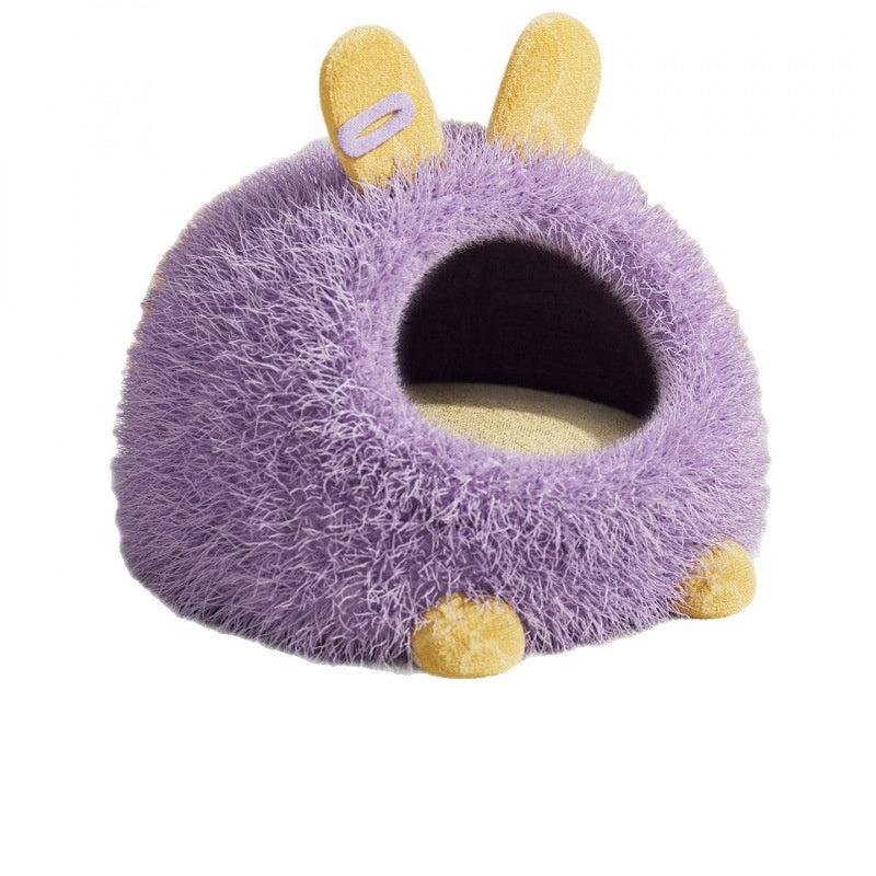 Cat House Winter Thickened Enclosed Safe Winter Warm Cold-Proof Tent House Sleeping Bag for Kittens and Small Dogs