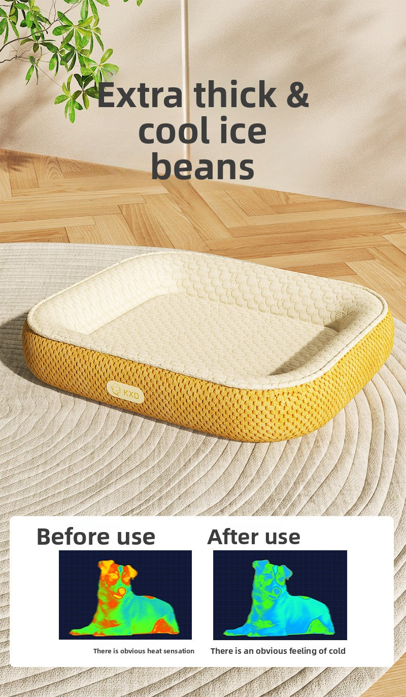 Ice Bean Dog Cat Bed New Summer Cool Mat Universal Pet Car Bed All Season