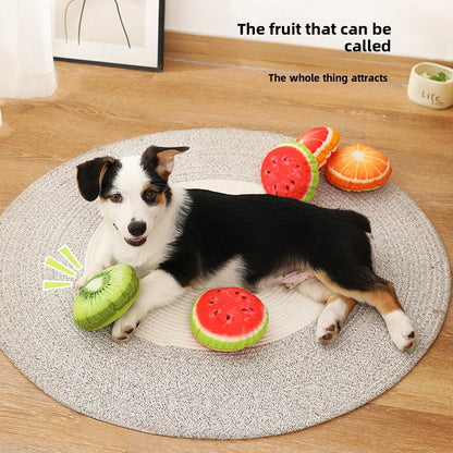 Pet Sound Paper Fruit Plush Toy Durable Chew Teeth Grinding Dog Toy Pet Supplies