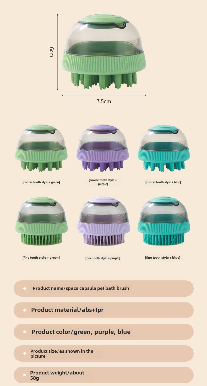 Pet Spa Shower Brush with Massaging Bristles for Dogs and Cats