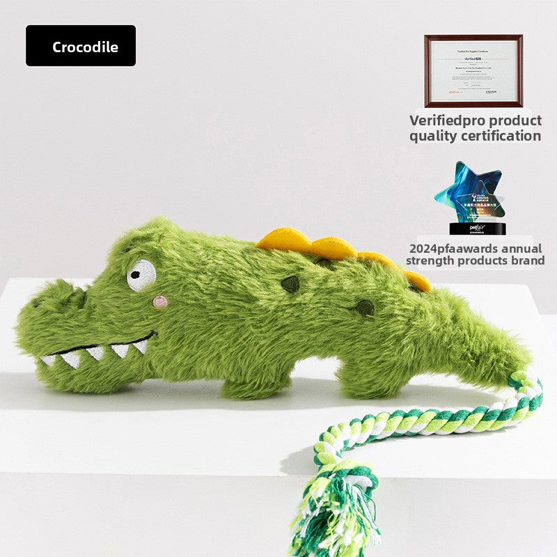 Durable Dinosaur Plush Dog Toy with Squeaker Interactive Chew Toy for Small Medium Dogs Tough Chewers Pet Supplies Puppy Teething