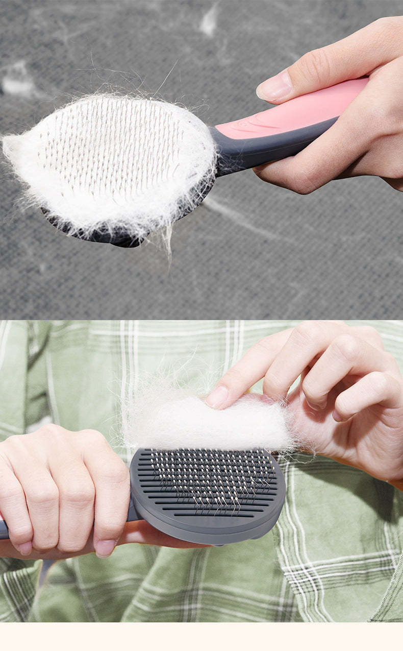 Auto-Clean Dog Comb Pet Accessory One Button Hair Remover Multi-Purpose Cat Hair Brush