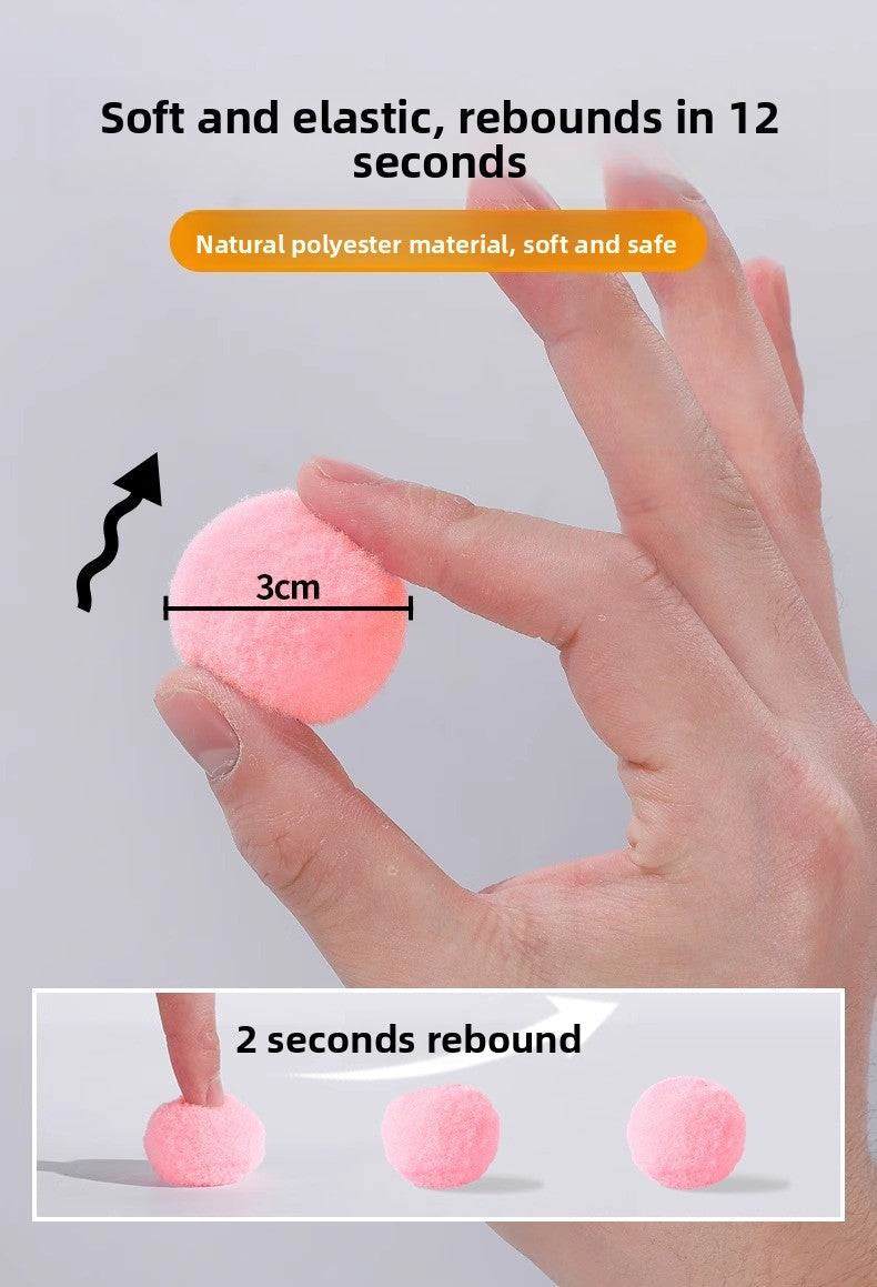 Elastic Hairball Pompom Launcher Gun for Cats Stress Relief SelfEntertainment Wand