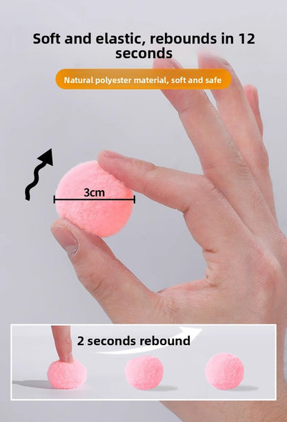 Elastic Hairball Pompom Launcher Gun for Cats Stress Relief SelfEntertainment Wand