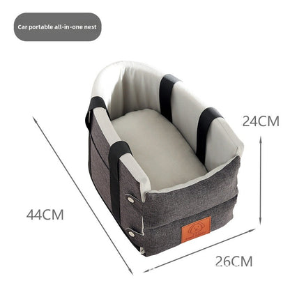 Premium Cat Car Seat Cushion Pet Bed Washable Detachable Safety Travel Carrier for Small Dogs and Cats