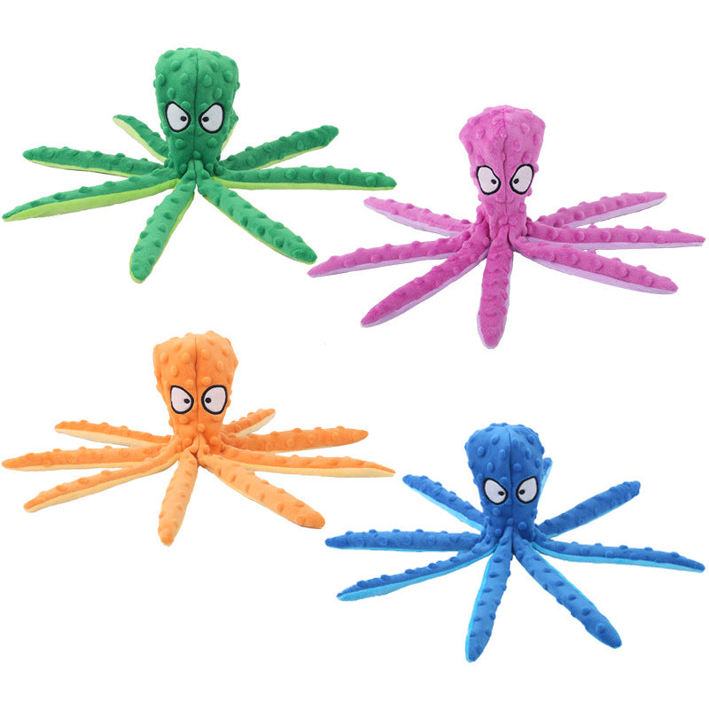 Soft Octopus Plush Toy for Dogs and Cats Durable Chew Resistant Pet Toy with Squeaker Interactive Playtime Fun for Puppies and Kittens
