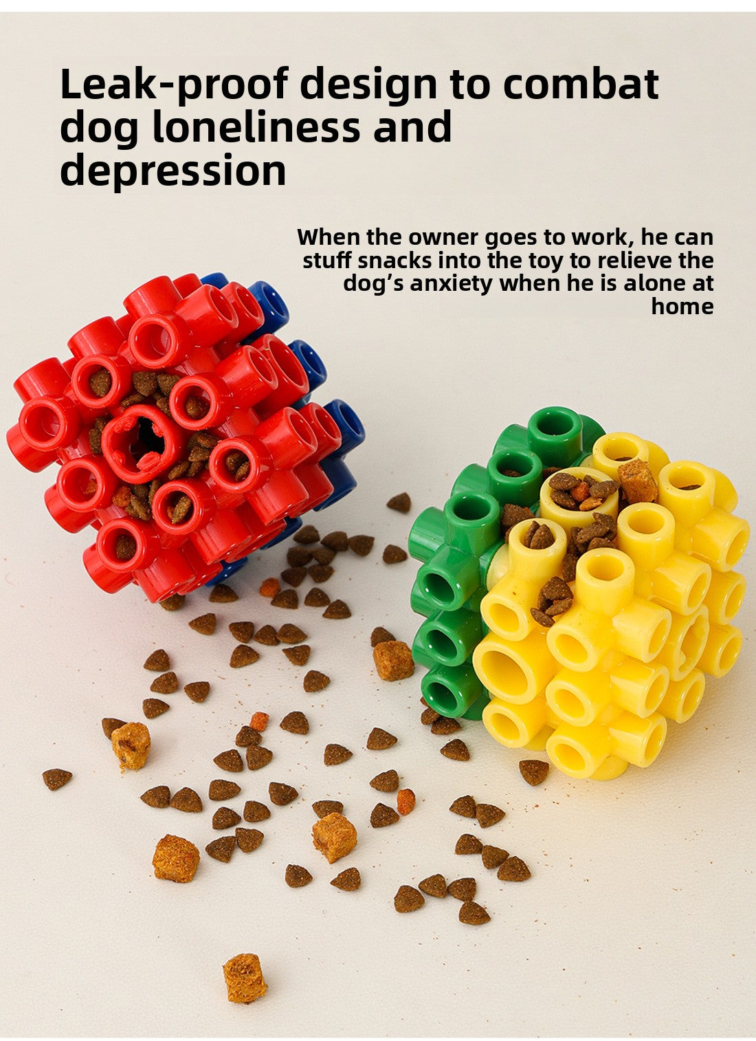 Interactive Dog Toy Treat Dispensing Ball for Teeth Cleaning Training Cube Food Puzzle Boredom Reliever Durable Chew Toy for Dogs