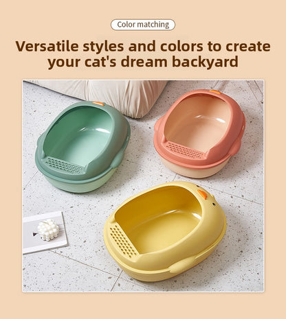 New Cat Supplies Extra Large SemiEnclosed Duckling Themed Cat Toilet
