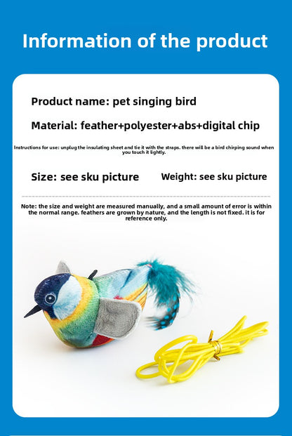 Realistic Bird Feather Bell Replacement Head for Cat Teaser Wand Pet Toy