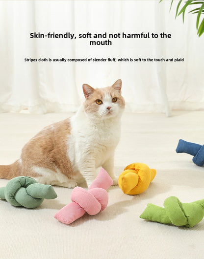 Pet Cat Toy Fabric Chew Pet Mint Teaser Stick Sound Paper Self-Entertainment Cat Toy