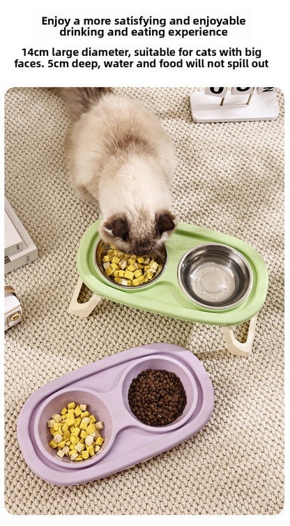 High Legged Foldable Dog Bowl Large Capacity Anti-Tip Slow Feeder Bowl Waterproof Pet Bowl for Dogs Cats Outdoor Indoor Use Easy Carry Travel Bowl