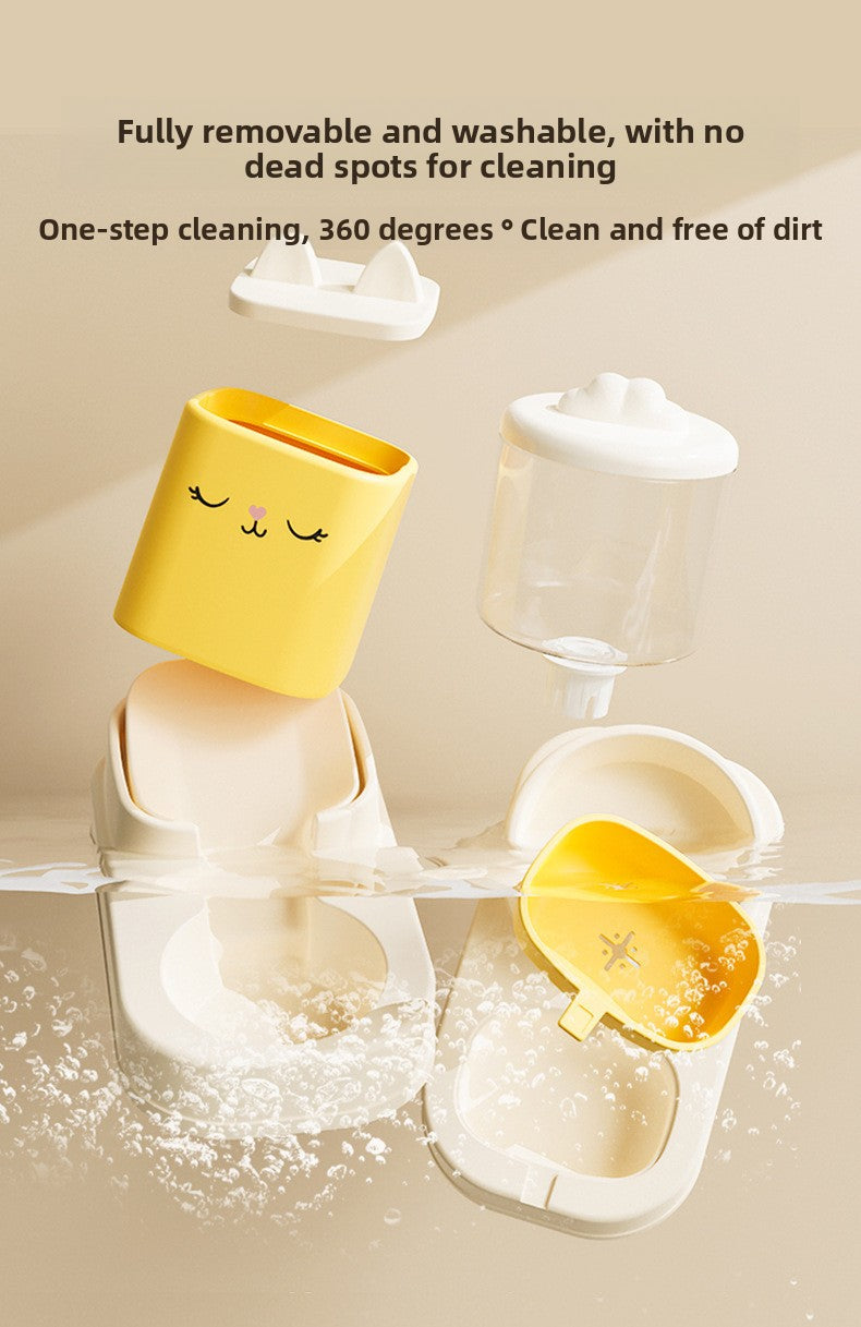 Fully Automatic Cat Drinking Device Combined with Food Feeder for Pets Cats Dogs