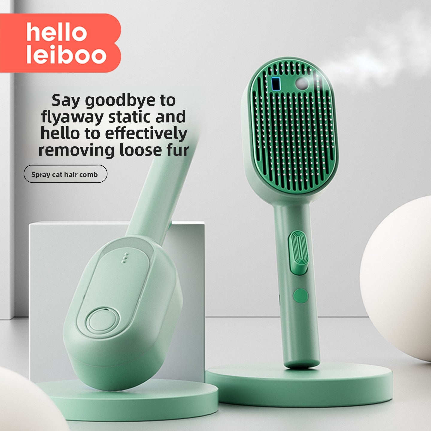 Magic Cat and Dog Hair Brush with Antibacterial Blue Light Spray Professional Pet Grooming Comb for Shedding Control Effectively Removes Loose Undercoat Fur