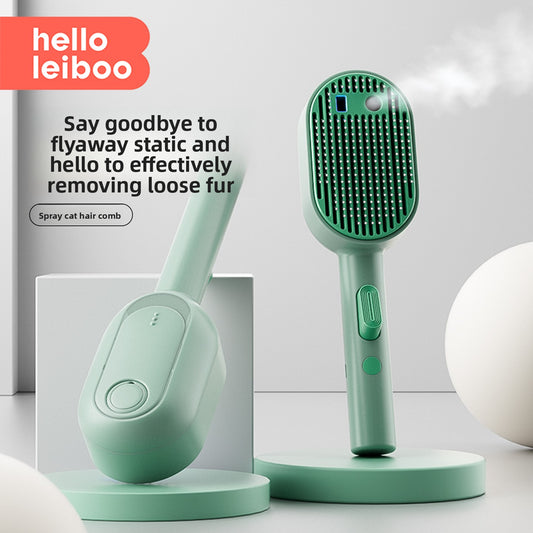 Magic Cat and Dog Hair Brush with Antibacterial Blue Light Spray Professional Pet Grooming Comb for Shedding Control Effectively Removes Loose Undercoat Fur