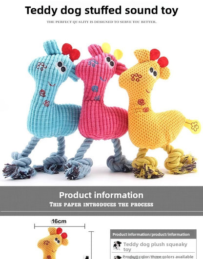 Durable Sound Dog Toy for Boredom Relief Small Puppy Plush Teething Bichon Pet