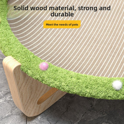 Integrated AllSeason Cat Bed Trampoline Wooden Scratcher MoistureProof Breathable Hammock