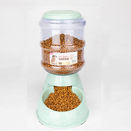 Large Capacity 3.8L Automatic Pet Feeder Dog Waterer Bowl Wheat Straw Eco Friendly Pet Supplies