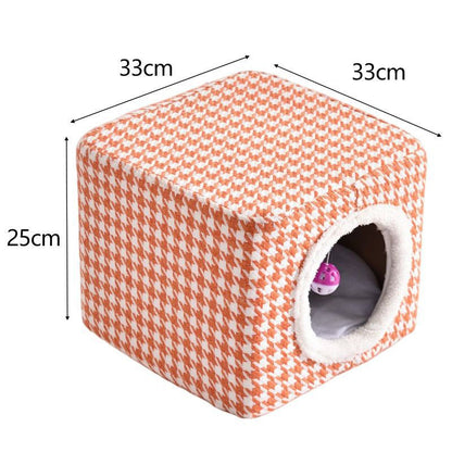 Solid Wood Cat Nest Stool Storage for People and Cats Sharing Cat Supplies Little Kitten House House Four Seasons Warm Cat and Dog Tent